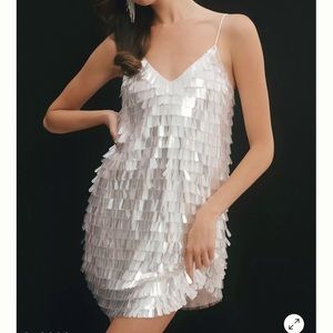 Anthropologie BHLDN Taylor V-Neck Sequined Mini Dress